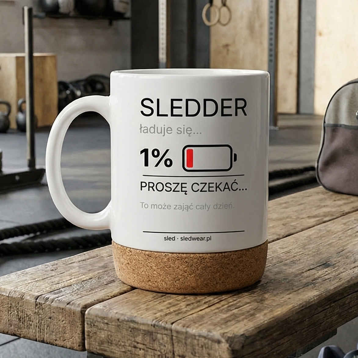 SLEDDER ŁADUJE SIĘ Kubek korkowy
